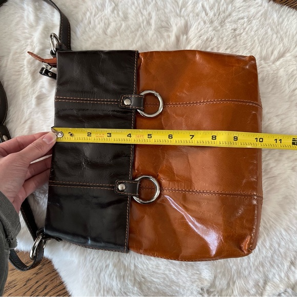 NINO BOSSI Brown and Cognac Leather Crossbody Bag - Picture 8 of 15